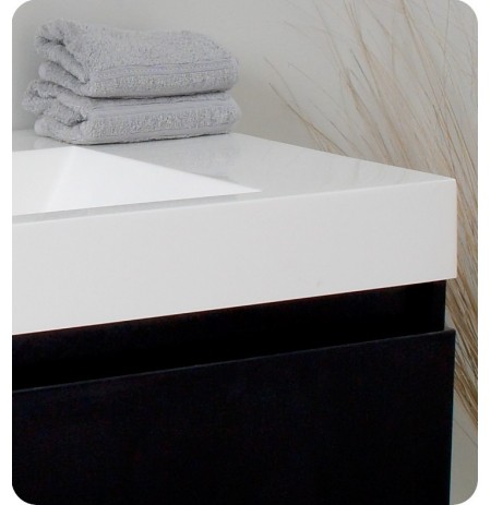 Fresca FVN8010BW Mezzo Modern Bathroom Vanity with Medicine Cabinet in Black