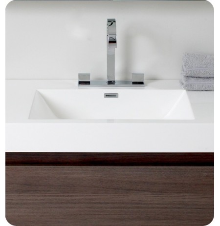 Fresca FVN8010GO Mezzo Modern Bathroom Vanity with Medicine Cabinet in Gray Oak