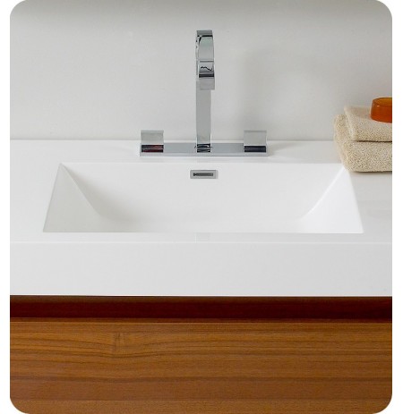 Fresca FVN8010TK Mezzo Modern Bathroom Vanity with Medicine Cabinet in Teak