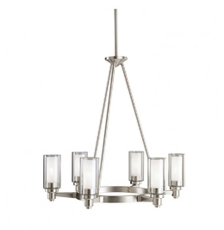 Kichler 2344NI Circolo Collection Chandelier 6 Light in Brushed Nickel