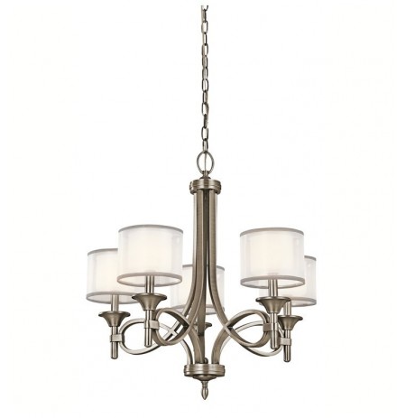 Kichler 42381AP Lacey Collection Chandelier 5 Light in Antique Pewter