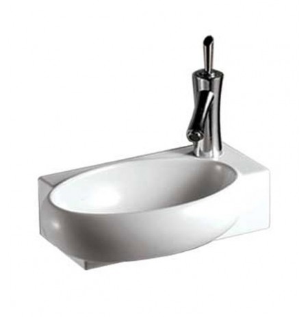 Whitehaus WHKN1136 Rectangular Wall Mount Basin with Integrated Oval Bowl - Isabella Series