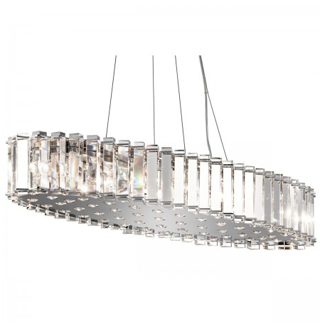Kichler 42173CH Crystal Skye Collection Chandelier/Oval Pendant 12 Light in Chrome