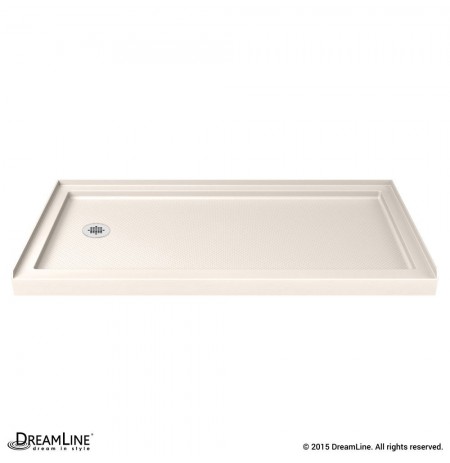 DreamLine SlimLine 34" by 60" Single Threshold Shower Base in Biscuit Color Left Hand Drain