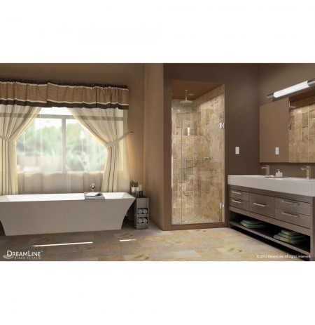 DreamLine Unidoor Plus Min 34-1/2" to Max 35" W x 72 in. H Hinged Shower Door, Chrome Finish Hardware DreamLine Unidoor Plus Min 34-1/2" to Max 35" W x 72 in. H Hinged Shower Door, Chrome Finish Hardware