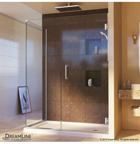 DreamLine Unidoor Plus 36-1/2 in. W x 34-3/8 in. D x 72 in. H Hinged Shower Enclosure, Chrome Finish Hardware