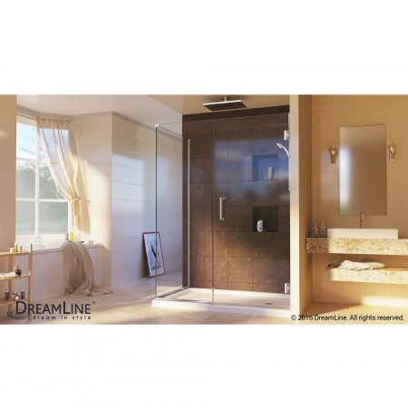 DreamLine Unidoor Plus 36-1/2 in. W x 34-3/8 in. D x 72 in. H Hinged Shower Enclosure, Chrome Finish Hardware