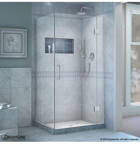 DreamLine Unidoor-X 30 in. W x 34.375 in. D x 72 in. H Hinged Shower Enclosure in Chrome Finish